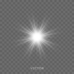 Wall Mural - star light shine, glitter glow flash sparks on transparent background. vector bright sparkles and st