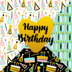 Sticker - Happy Birthday Lettering Concept