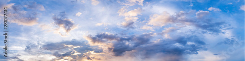 Dramatic panorama sky with cloud on sunrise and sunset time Fototapete