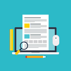 Web design. Flat design concept for website and app design and development.