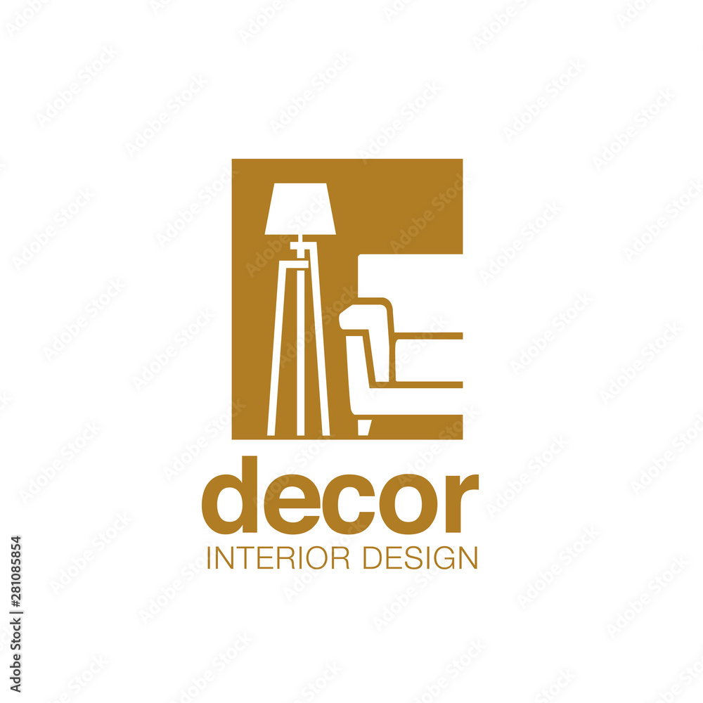creative simple sofa and lamp for furniture logo company Stock Vector ...