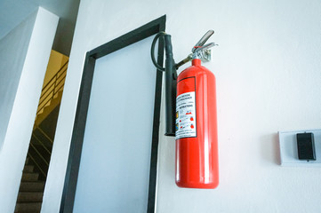 fire extinguisher hanging on the wall