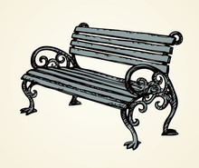 Park Bench. Vector Drawing