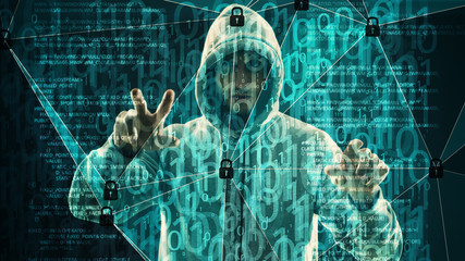 Wall Mural - cybersecurity target, digital warfare future