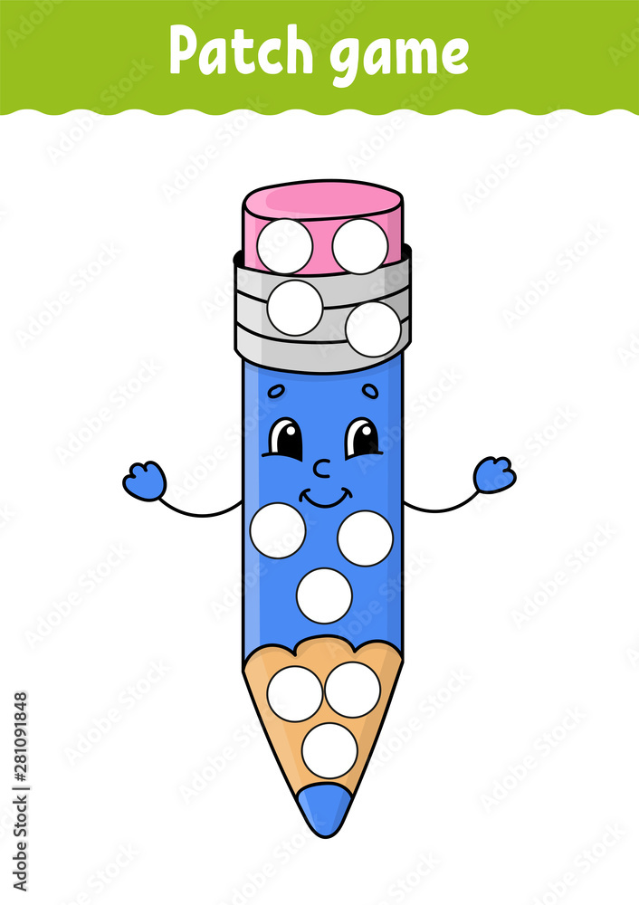 Patch Box Coloring Patch game for children. Do a dot coloring page. Educational activity ...