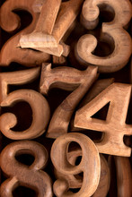 A Pile Of Wooden Numbers