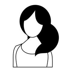 Poster - woman young female person cartoon in black and white