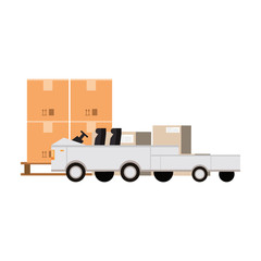 Canvas Print - shipping logistic delivery cargo cartoon