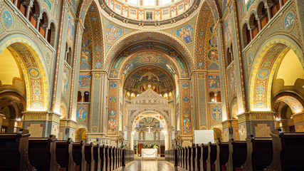 The  Inside of the Votive Church and Cathedral of Our Lady of Hungary, Dom in Szeged