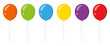 Colored balloons in flat style set . Vector