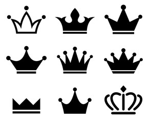Wall Mural - crown icons set. vector illustration