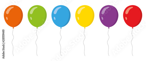 Fotomural Colored balloons in flat style set . Vector