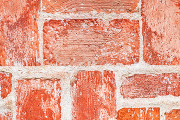 Poster - Red brick wall macro texture and background