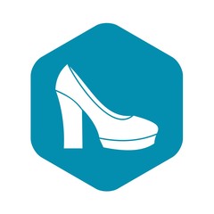 Sticker - High heel shoes icon. Simple illustration of high heel shoes vector icon for web