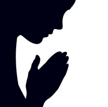 Vector Image Of The Praying Person At Night