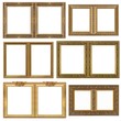 © Elena - Set of double golden frames (diptych) for paintings, mirrors or photos isolated on white background