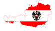 Isolated Austrian Flag and Map