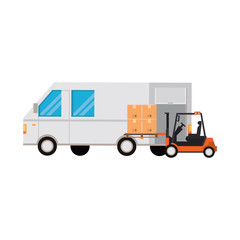 Canvas Print - shipping logistic delivery cargo cartoon