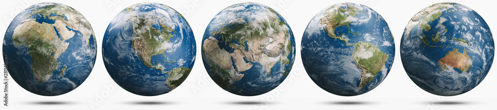Planet Earth weather globe set - obrazy, fototapety, plakaty 