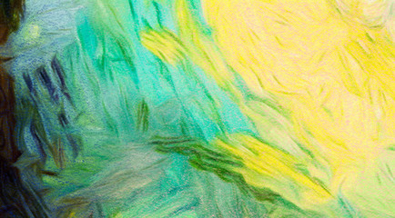  Abstract texture background. Digital painting in Vincent Van Gogh style artwork. Hand drawn artistic pattern. Modern art. Good for printed pictures, postcards, posters or wallpapers and textile print.