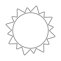 Sticker - sun solar energy light cartoon in black and white