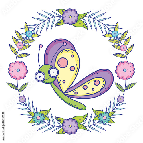 Isolated Butterfly draw car...