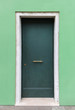Closed green door