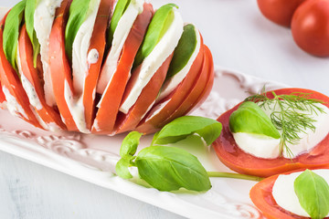 Wall Mural - Tomato mozzarella basil sandwich.