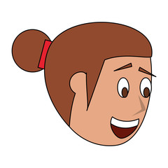 Wall Mural - face young woman head cartoon