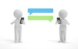 © Jane - Two man sends sms.communication or  social media concept.  3d rendering,conceptual image.