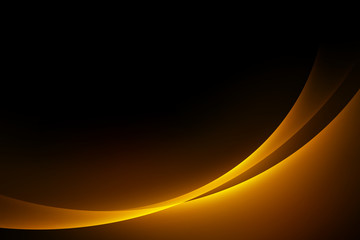 Wall Mural - abstract light gold gradient curve luxury concept graphic on dark background, copy space composition