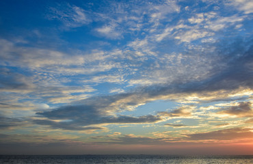 Wall Mural - colorful of sunset on sea scape background