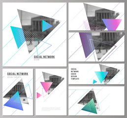Wall Mural - the minimalistic abstract vector illustration of the editable layouts of modern social network mocku