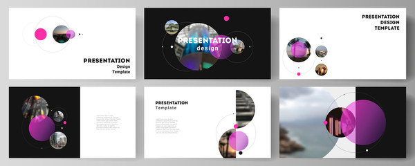 Wall Mural - The minimalistic vector layout of the presentation slides design business templates. Simple design futuristic concept. Creative background with circles and round shapes that form planets and stars.