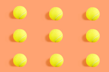 Wall Mural - Tennis ball pattern on orange coral