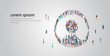 © mast3r - people crowd gathering in user avatar shape social media communication profile concept different occupation employees group standing together full length horizontal copy space