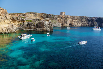 Pure crystal water of Blue Lagoon on Malta