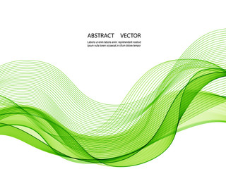 Canvas Print - Abstract vector background, green wave for brochure, website, flyer design.