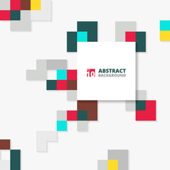 Wall Mural - abstract of colorful square geometric pattern cover. illustration eps10