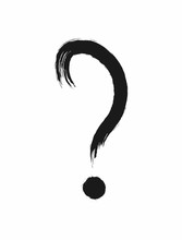 Question Mark Painted With Watercolor Brush. Grunge Icon, Logo, Symbol. Vector Illustration.