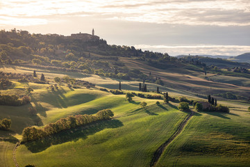 Wall Mural - Pienza at sunrise, Tuscany, Italy