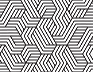 Abstract stripes, line vector seamless pattern. Neutral monochrome business background, black white color. Linear shapes, creative geometric ornament