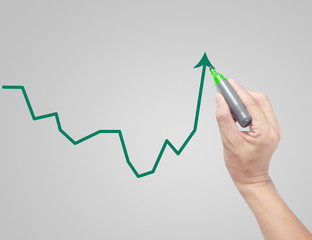 Hand writing analyze graph for trade stock market