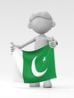 国旗を掲げるパキスタンのスポーツ選手