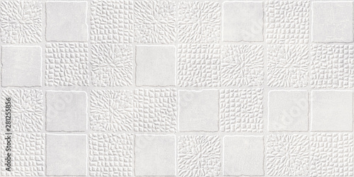 Naklejka dekoracyjna abstract geometric white background, cement and granite stone relief decorative background