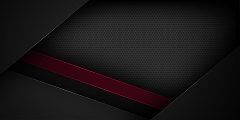 Wall Mural - Black abstract vector background with overlapping characteristics.