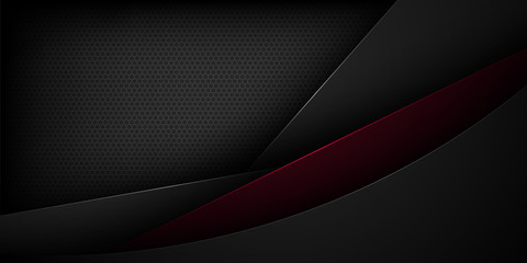Wall Mural - Black abstract vector background with overlapping characteristics.