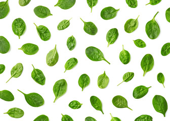 Wall Mural - Pattern of fresh spinach leaves