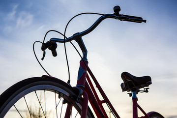 Bike of cloudy Sunny sky