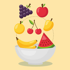 Canvas Print - Healthy and organic food vector design